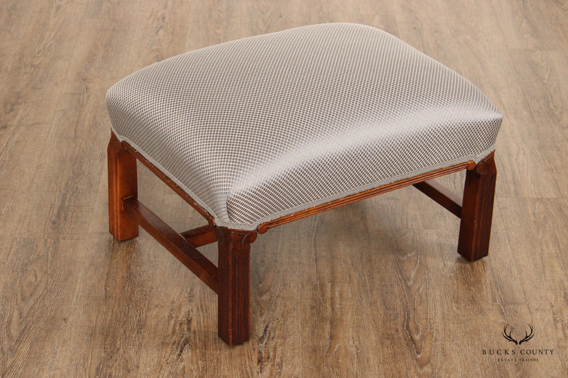 Chippendale Style Custom Upholstered Foot Stool
