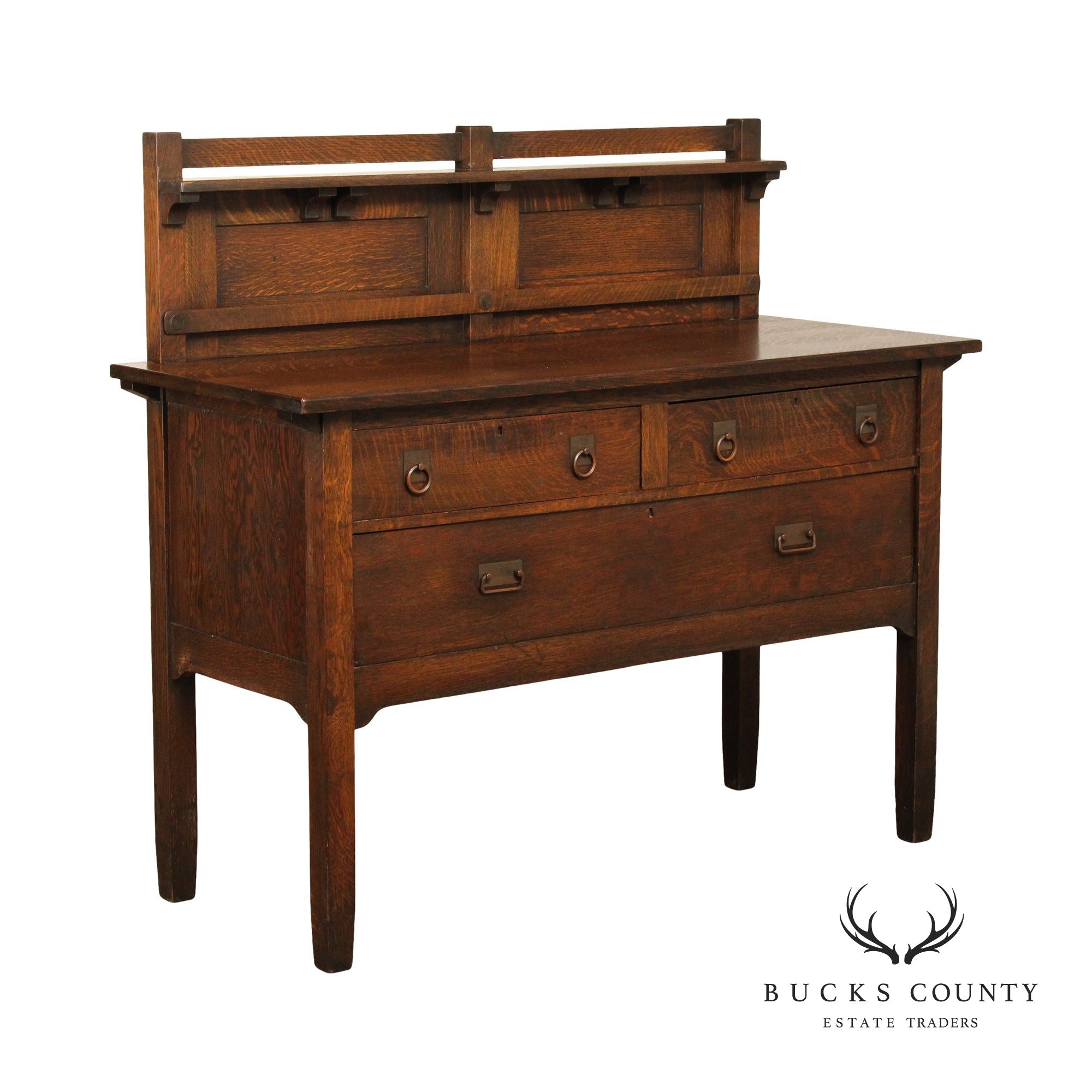 STICKLEY BROTHERS ANTIQUE MISSION OAK SIDEBOARD