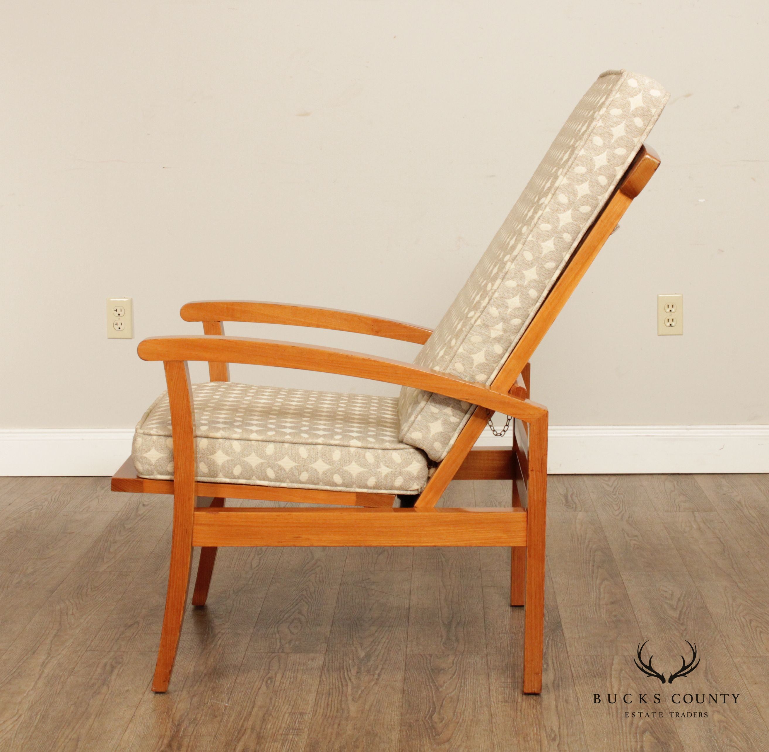 Danish Modern Style Teak Reclining Armchair