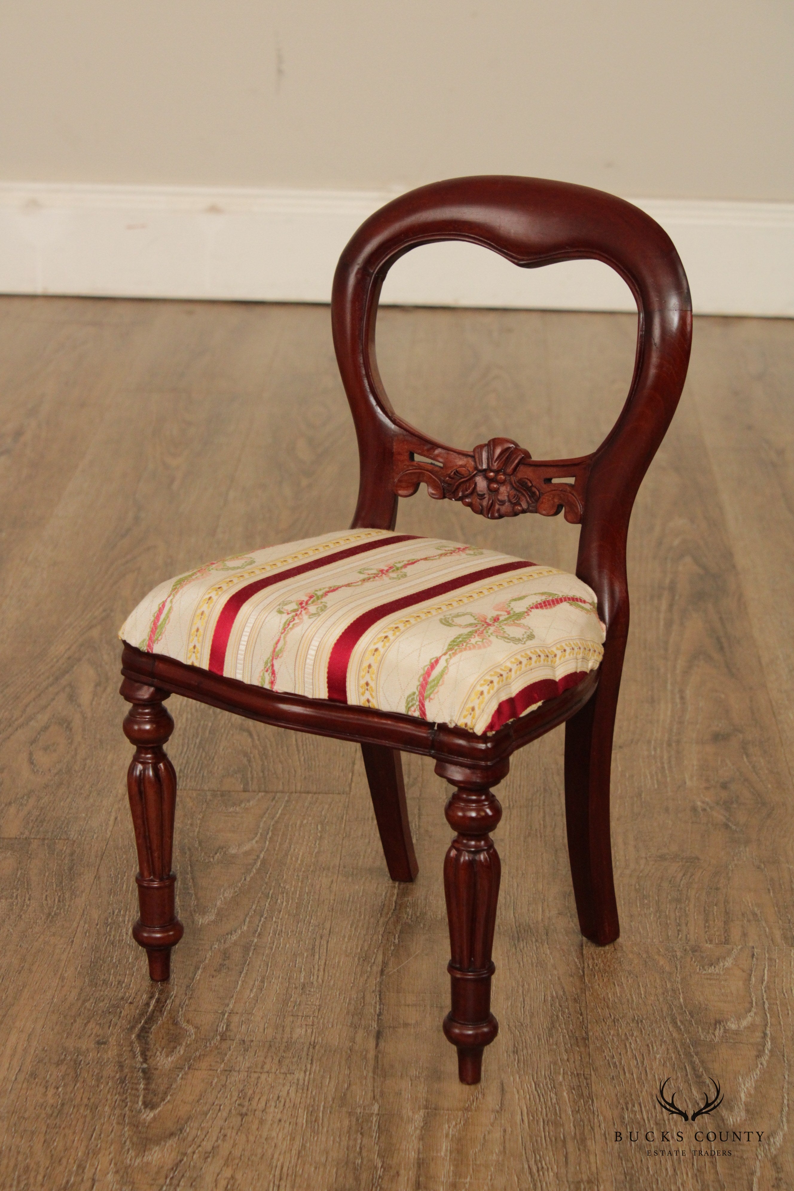 Victorian Style Balloon Back Mahogany Children's or Doll Parlor Chair