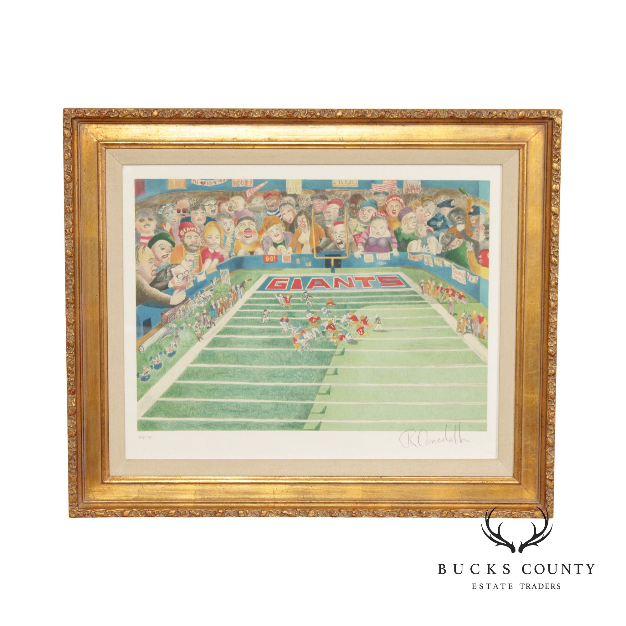 Robert Cenedella Signed Framed Lithograph, 'The Giants'