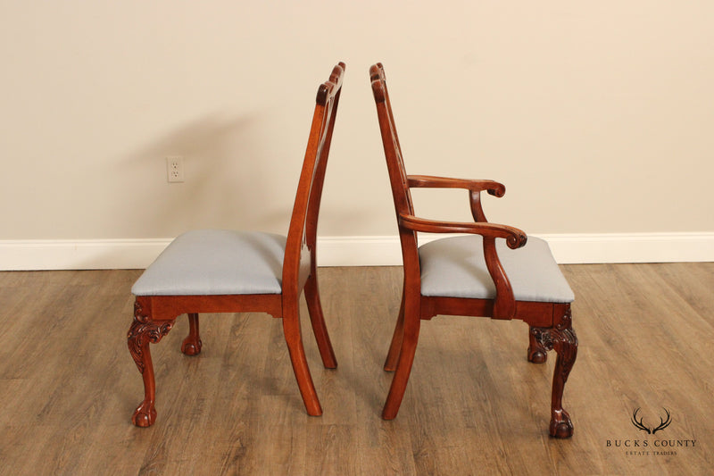 Stanley Chippendale Style Set of Eight Mahogany Ball and Claw Dining Chairs