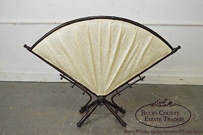 Antique Associated Artist Aesthetic Faux Bamboo Fire Screen