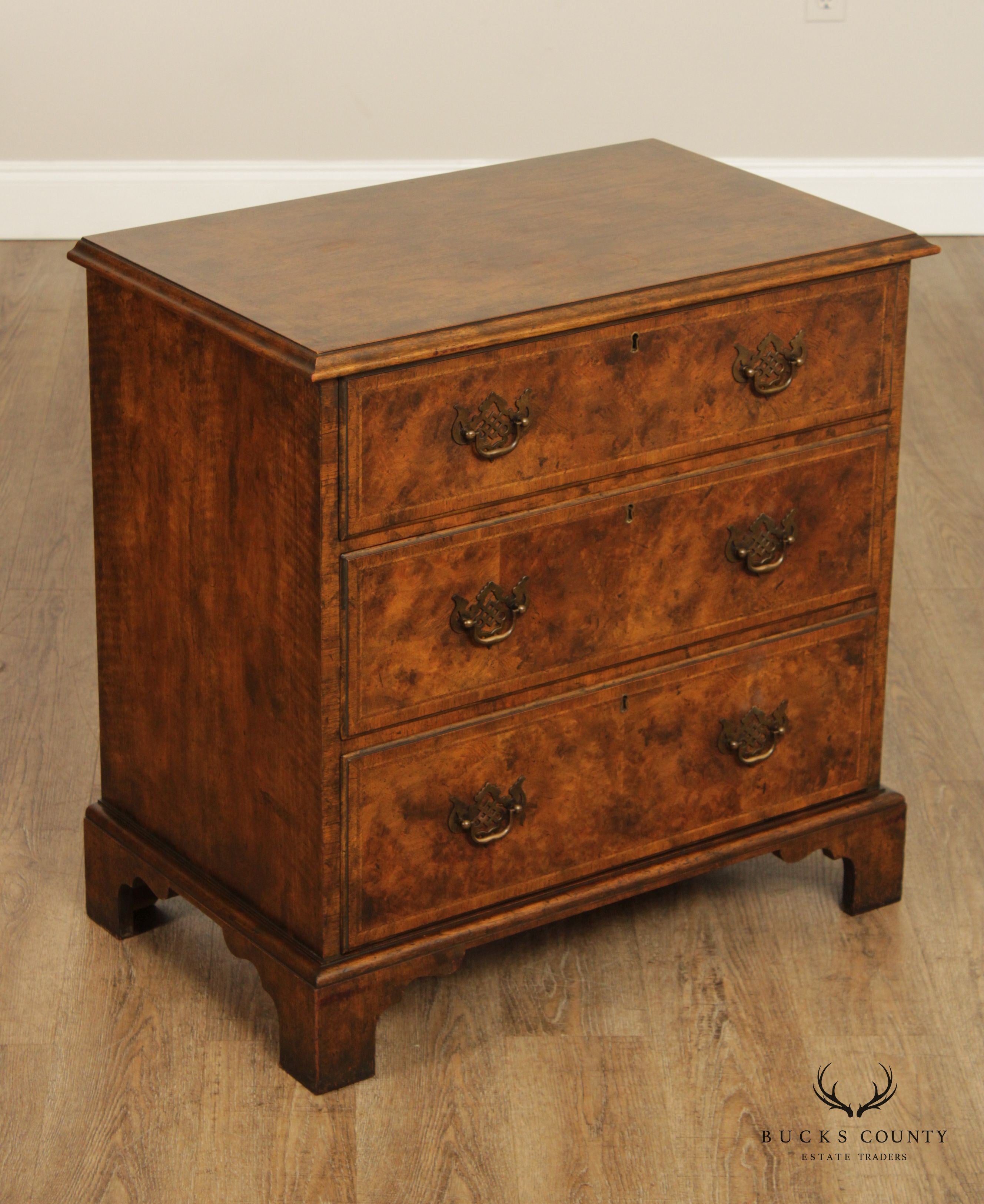 Baker Furniture Georgian Style Walnut Bachelors Chest