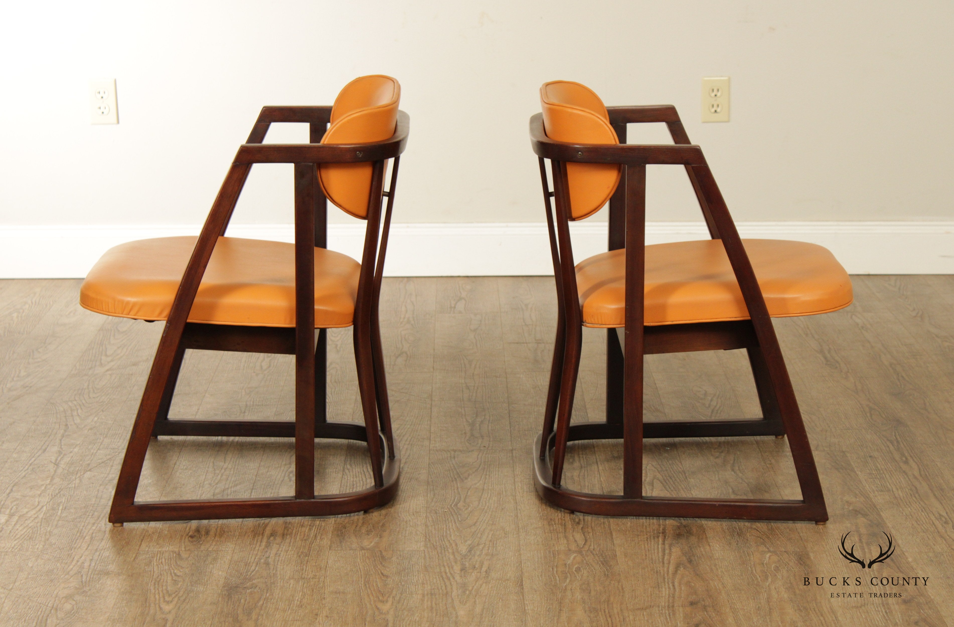 Mid Century Modern Pair of Edward Wormley for Dunbar Mahogany Armchairs