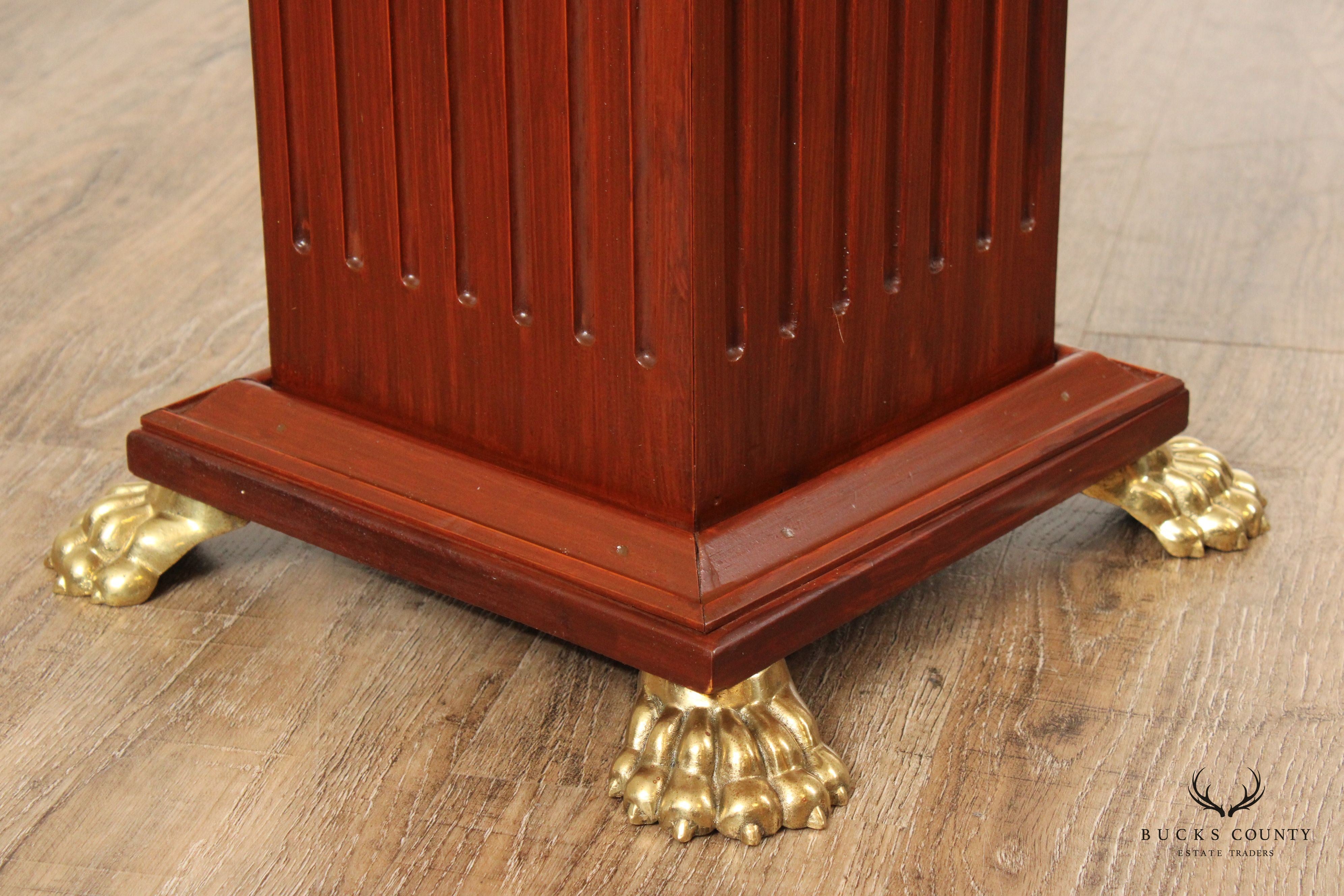 Empire Style Pair of Claw Foot Pedestals