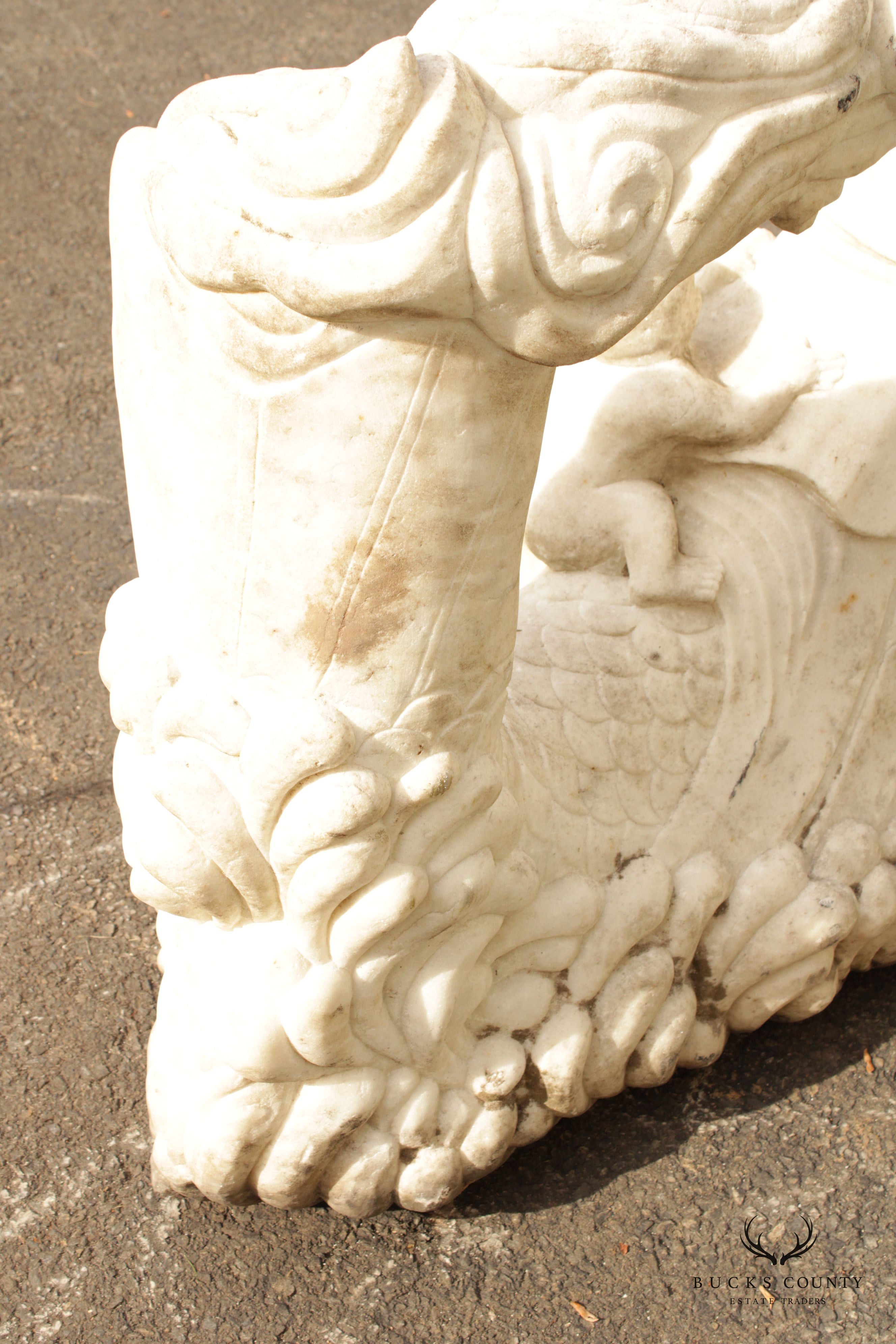 Asian Style Large Figural Marble Outdoor Garden Statue