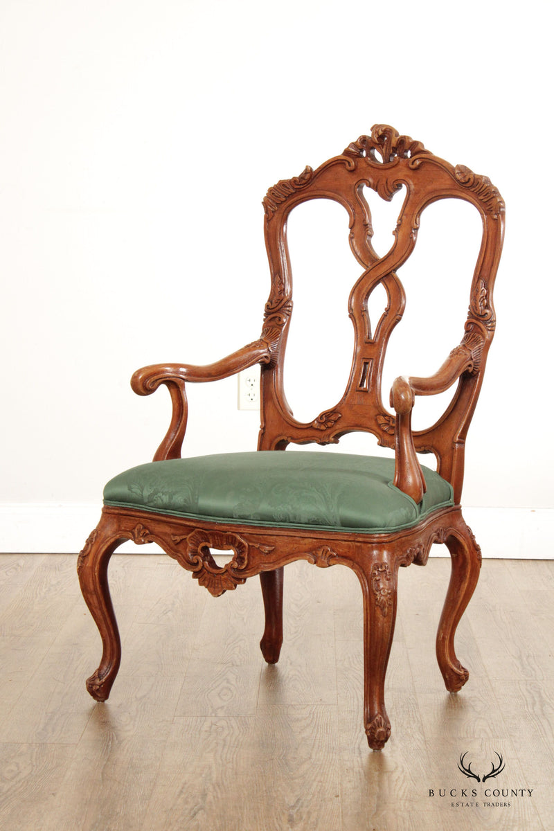 Interior Crafts Rococo Style Carved Armchair