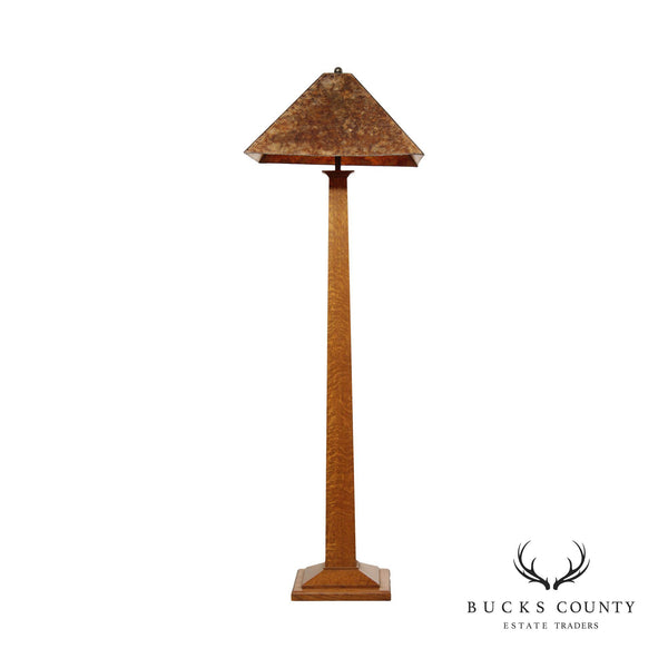 Stickley Mission Collection Oak Square Base Floor Lamp