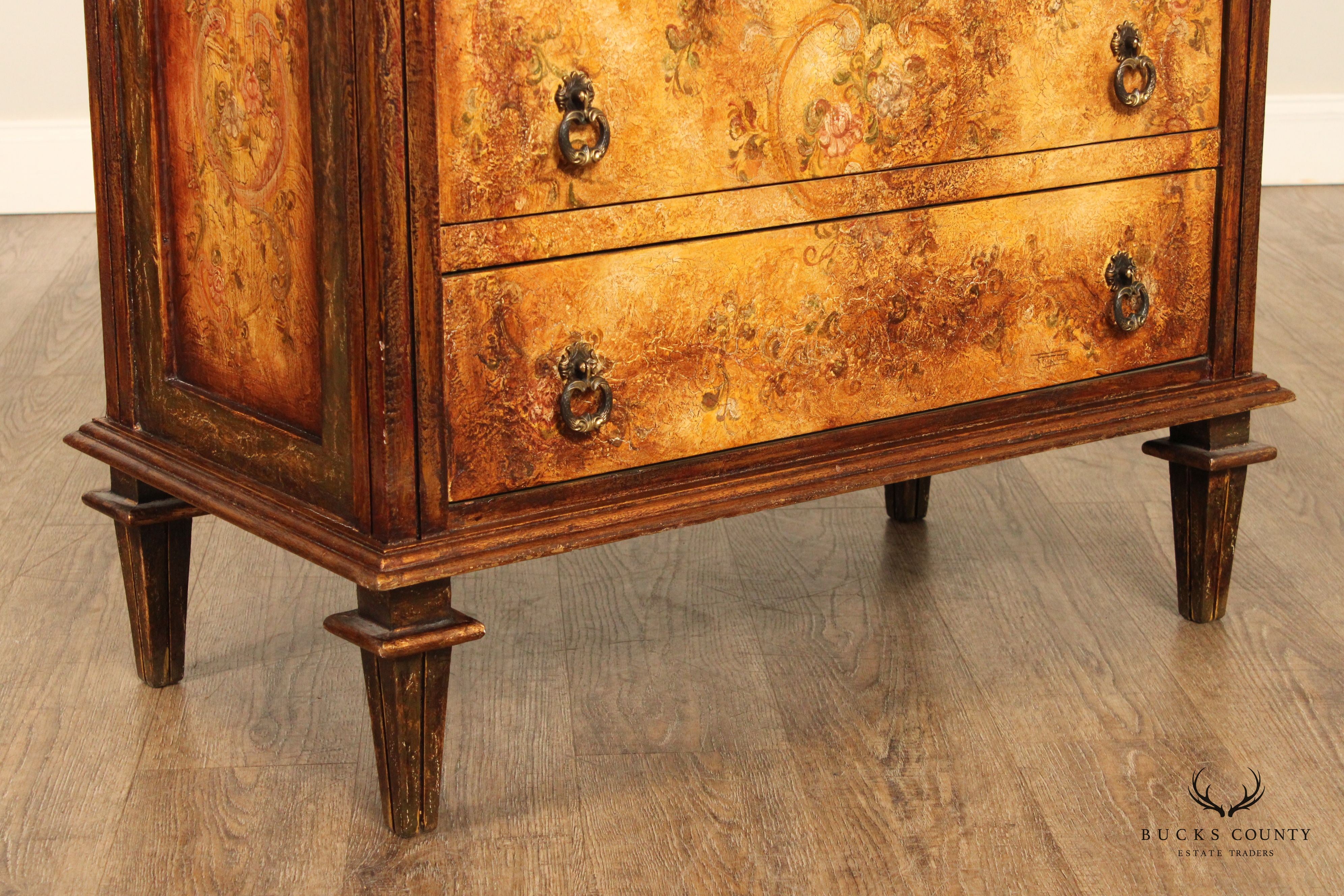 Peter Andrews Italian Neoclassical Style Distressed Finish Chest of Drawers