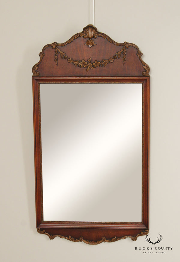 Kindel Vintage French Provincial Style Mahogany Wall Mirror
