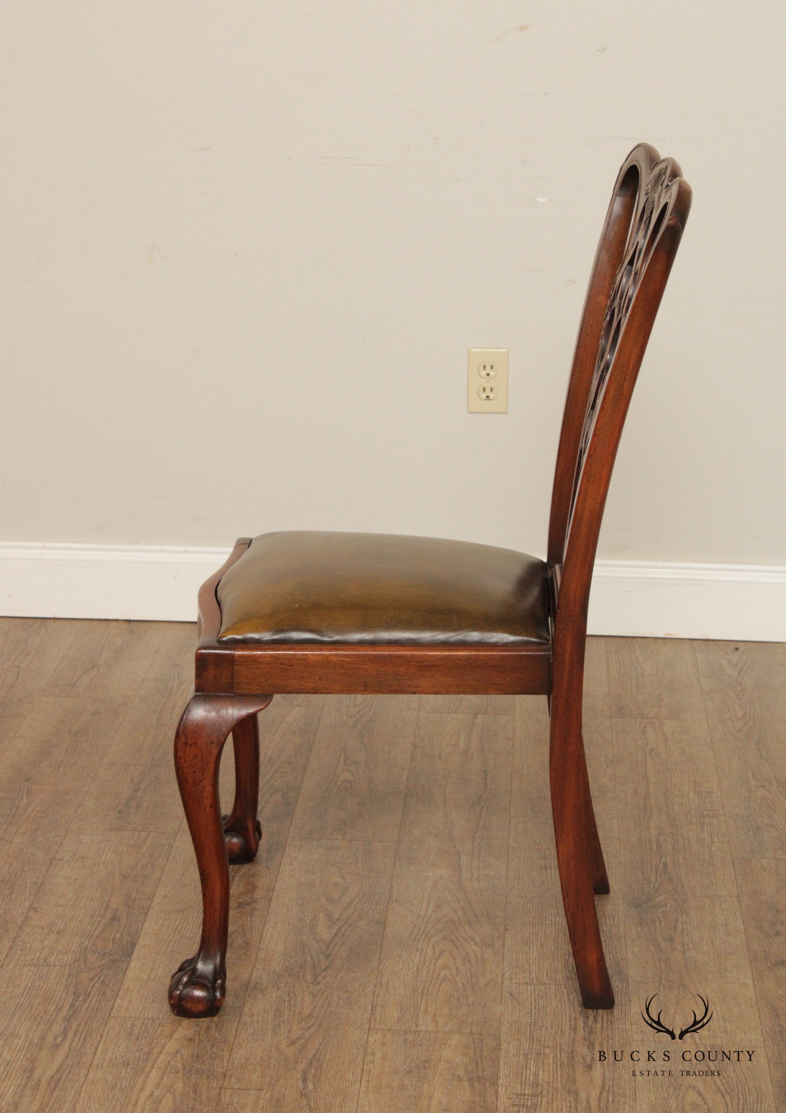 Chippendale Style Set Four Mahogany Ball and Claw Dining Chairs