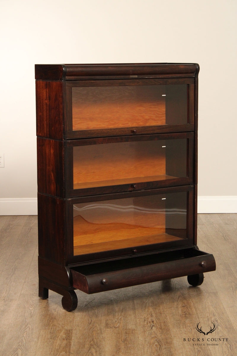 Lundstrom Antique MahoganyThree-Stack Barrister Bookcase