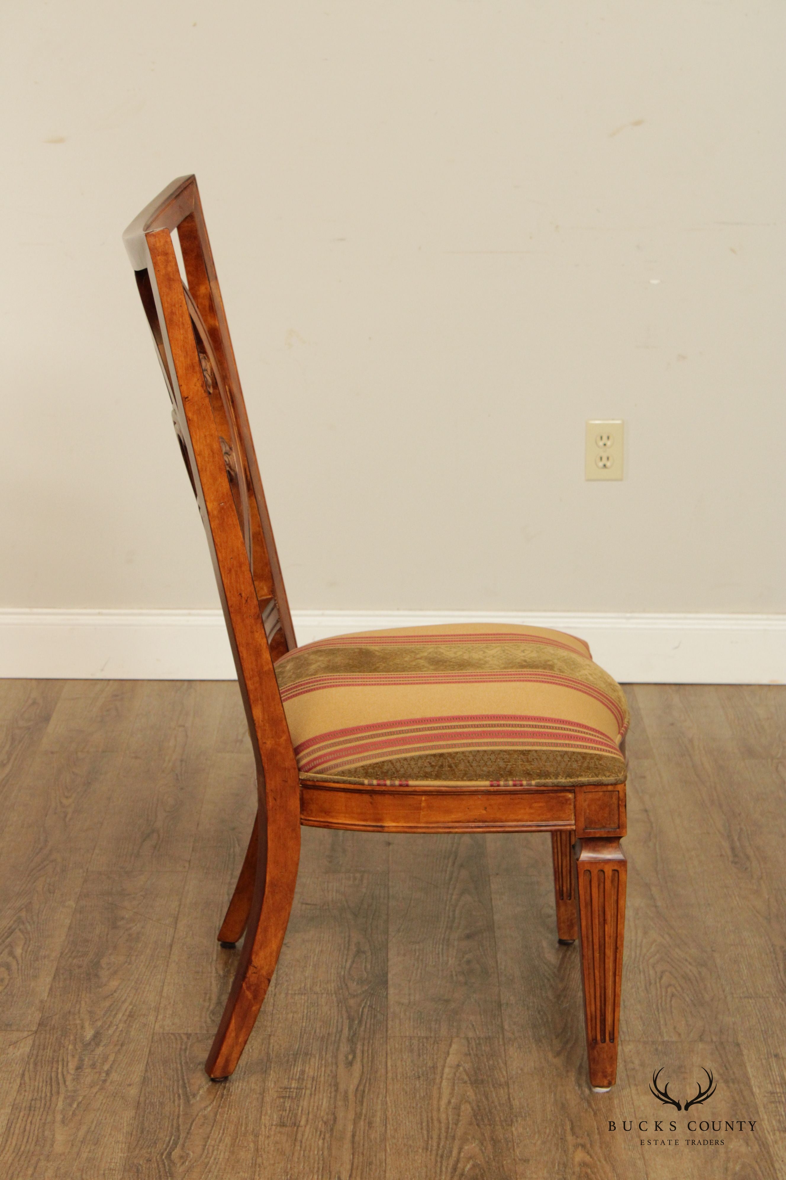 Century Furniture Hepplewhite Style Set of Four Carved Dining Chairs