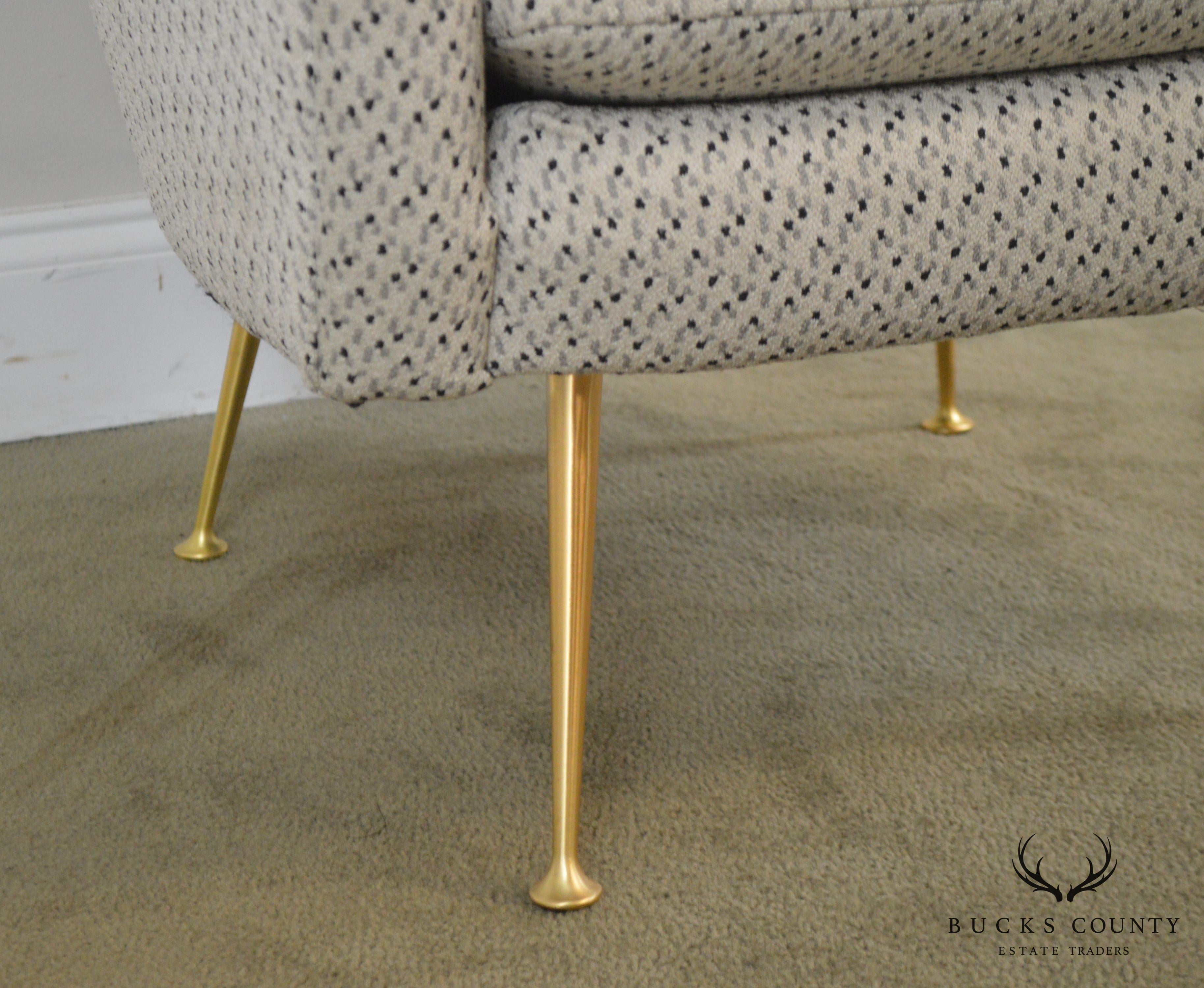 Modern Design Brass Leg Lounge Chair