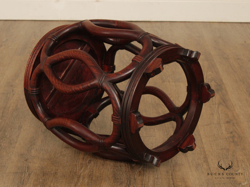 Vintage Chinese Barrel Form Rosewood Tabouret