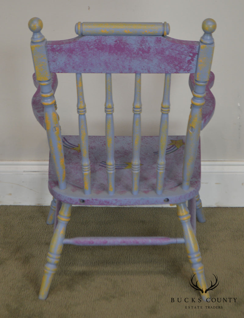 Custom Quality Hand Painted Childs Armchair with Sun & Stars