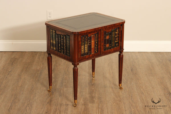 Maitland Smith Mahogany Faux Book End Table Cabinet