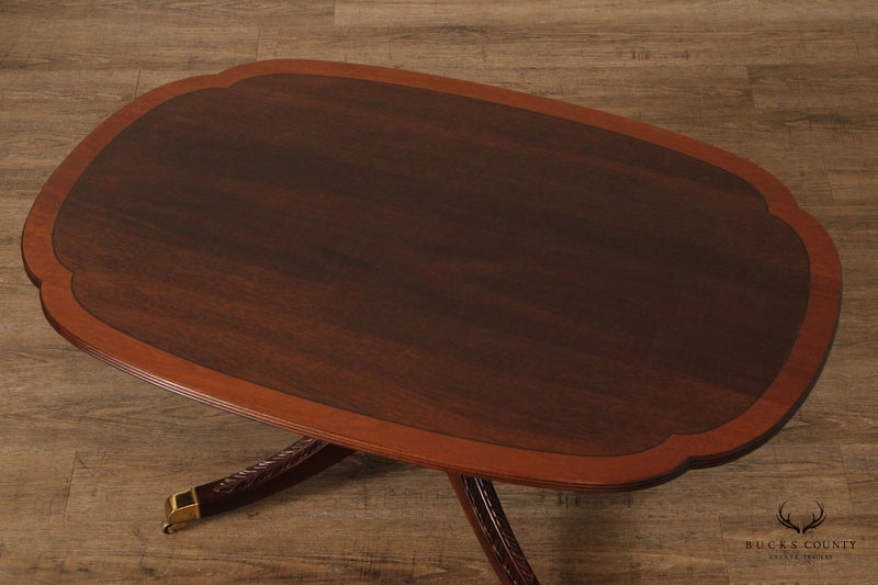 Stickley English Regency Style Oval Top Mahogany Coffee Table