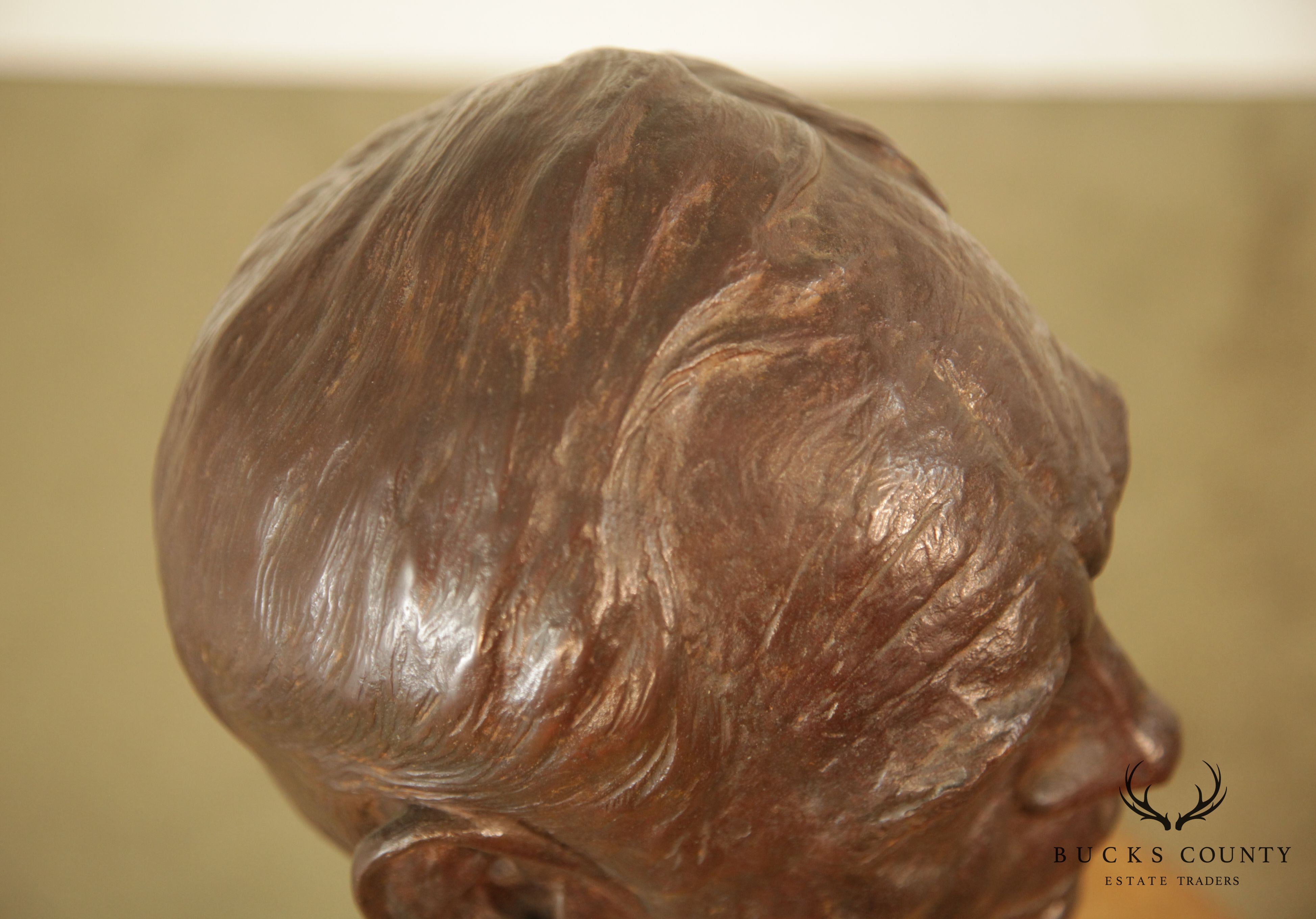 Lawrence Ludtke 1980s Bronze Male Bust