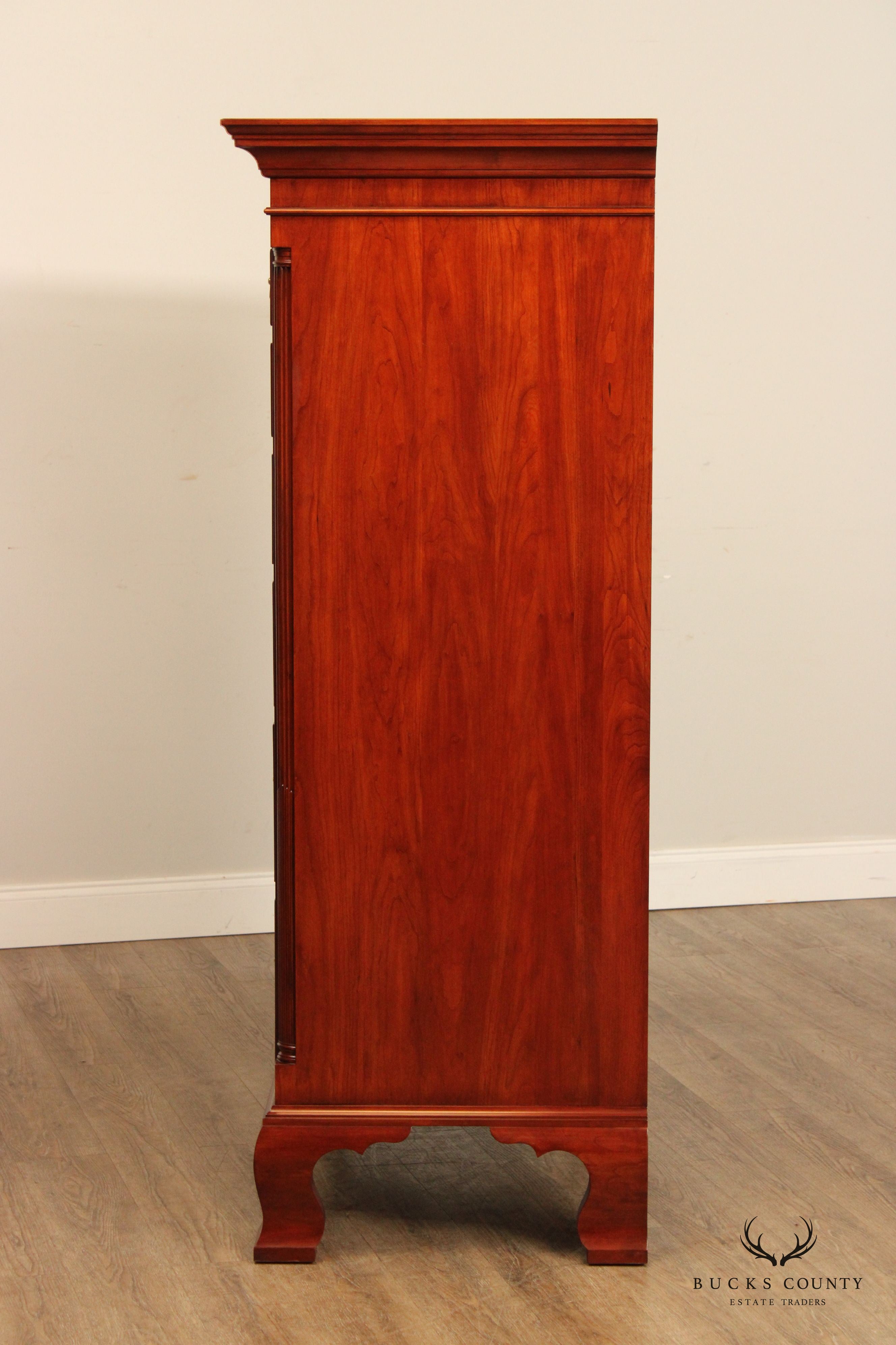 Henkel Harris Chippendale Style Cherry High Chest of Drawers