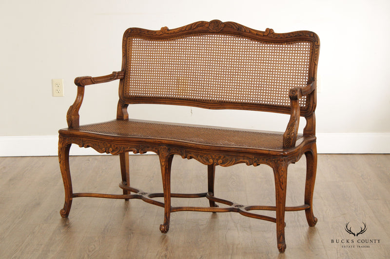 Antique French Louis XV Caned Settee