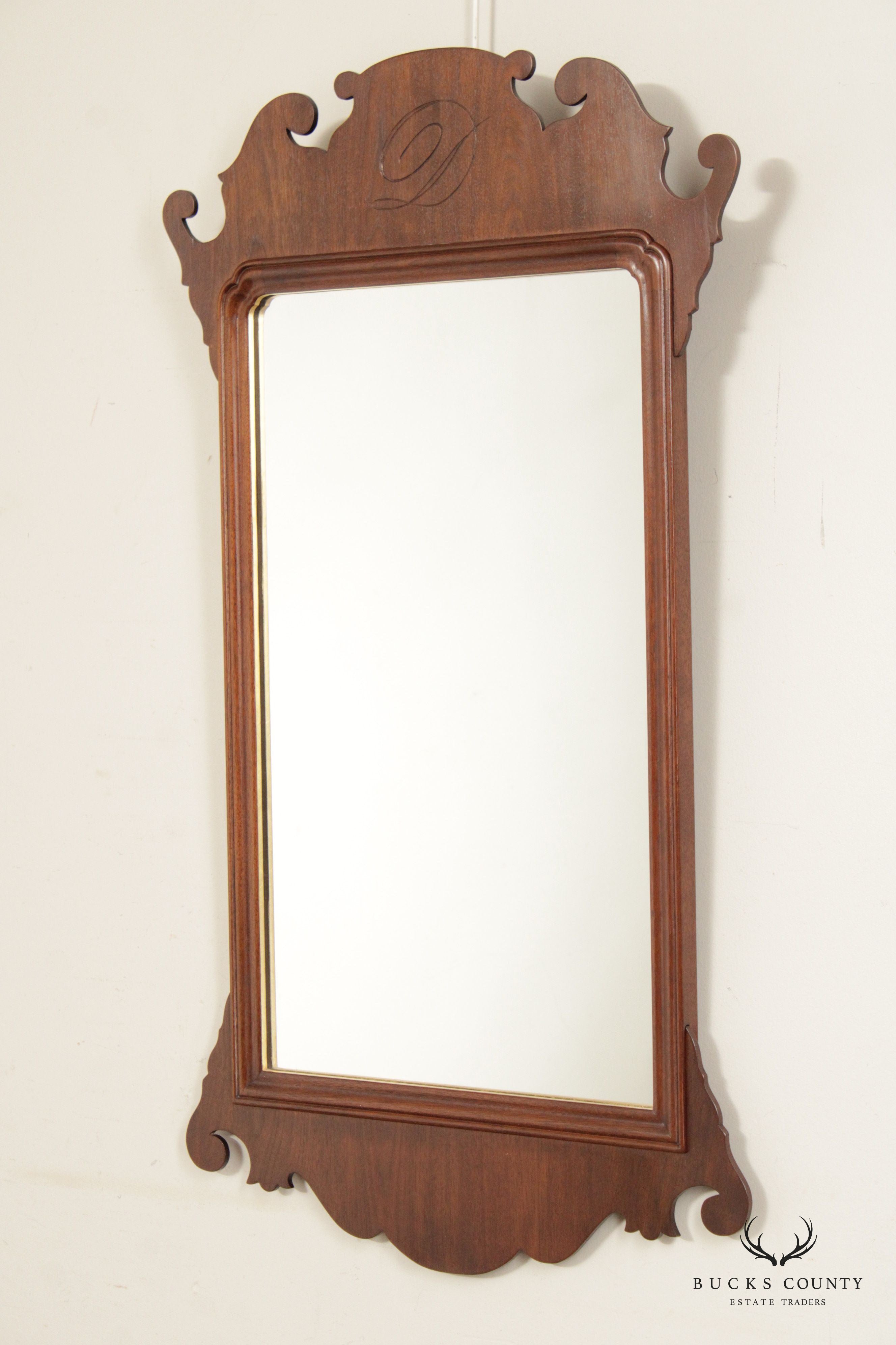 Chippendale Style Custom Made Mahogany Wall Mirror