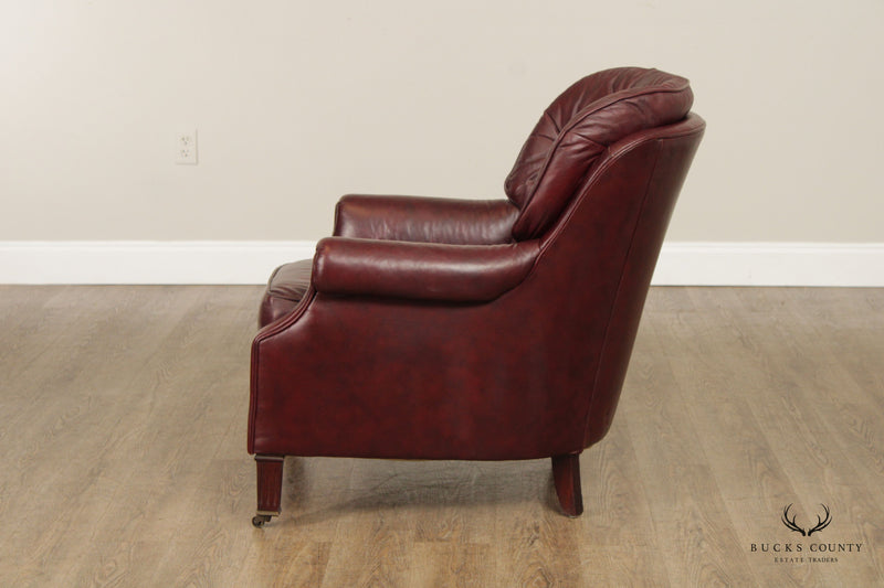 Classic Leather Inc. English Regency Style Tufted Leather Club Chair