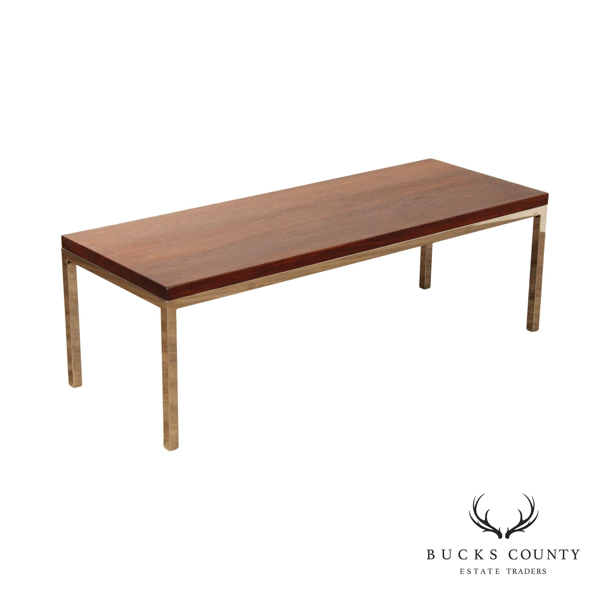 Knoll Mid Century Modern Walnut Top Coffee Table