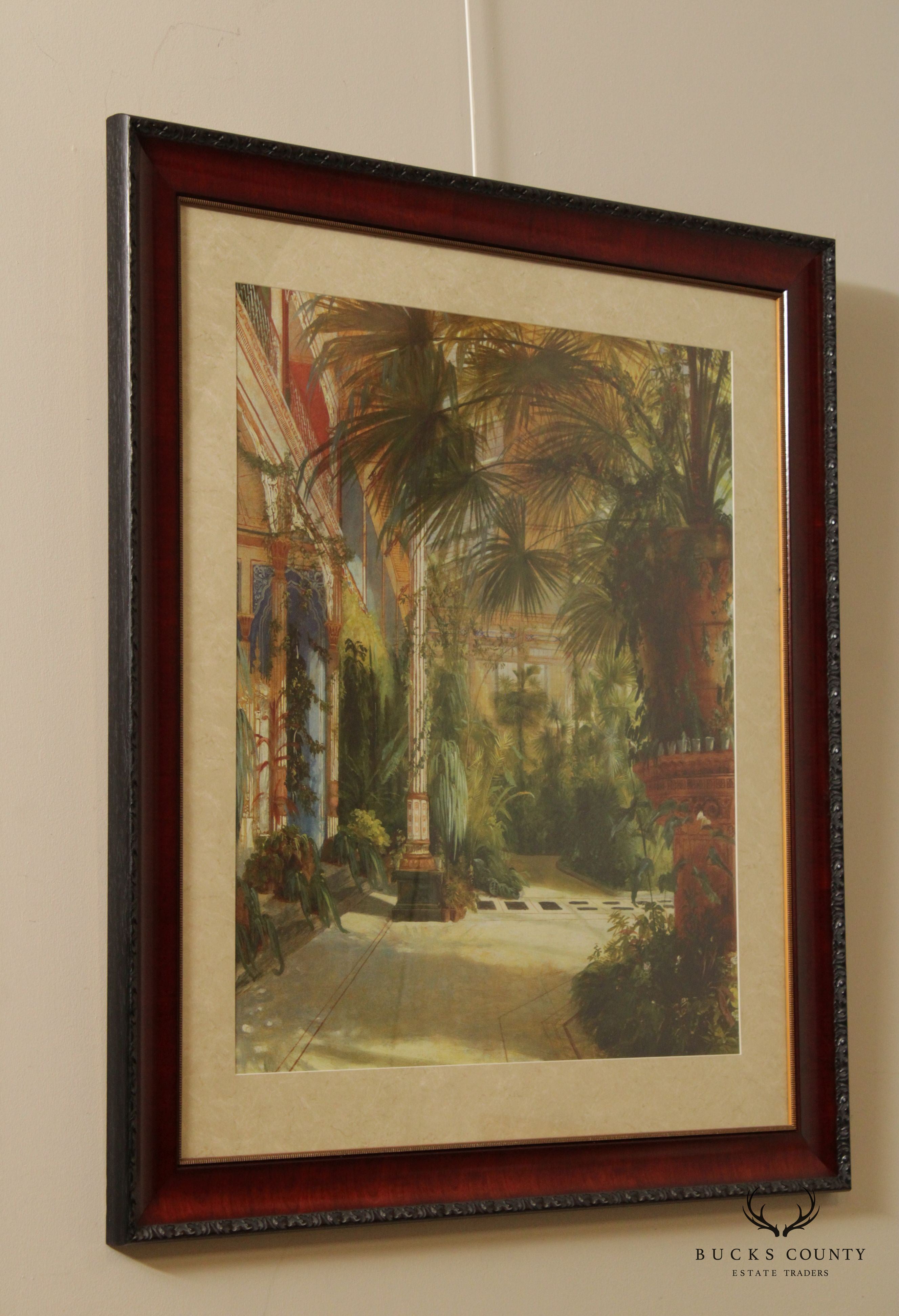 Vintage 'The Interior of the Palm House' Print, After Carl Blechen