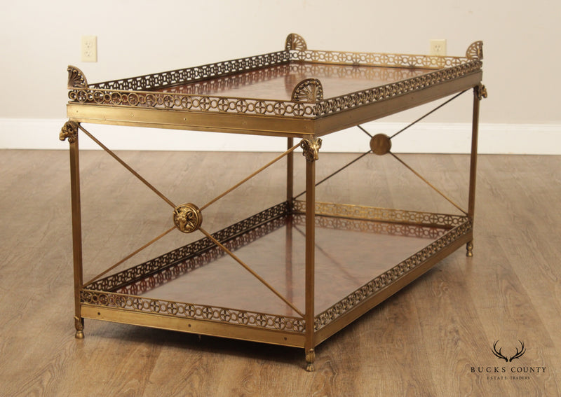 Theodore Alexander 'Althorp' Regency Style Mahogany and Brass Two Tier Coffee Table