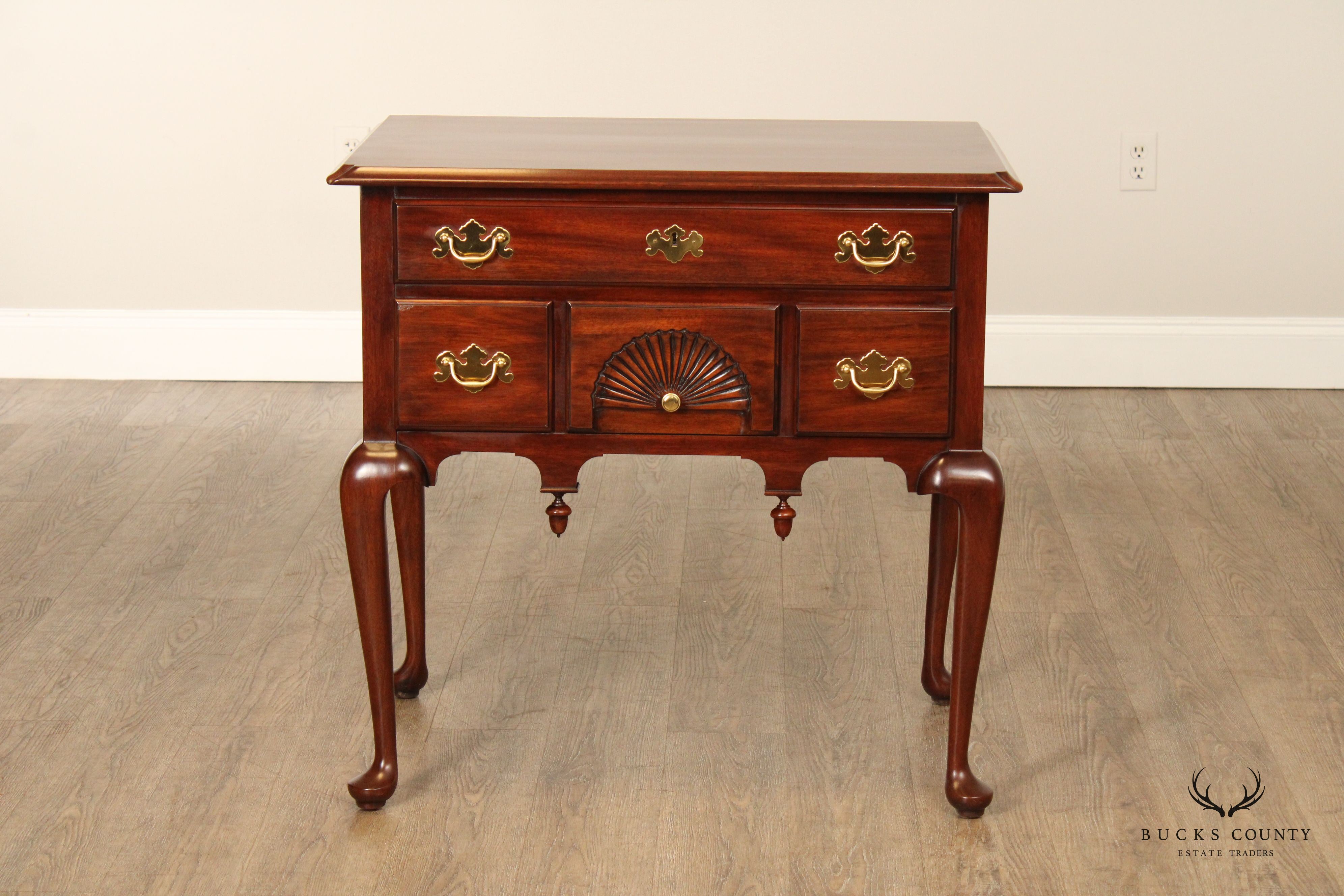 Henkel Harris Queen Anne Style Mahogany Lowboy