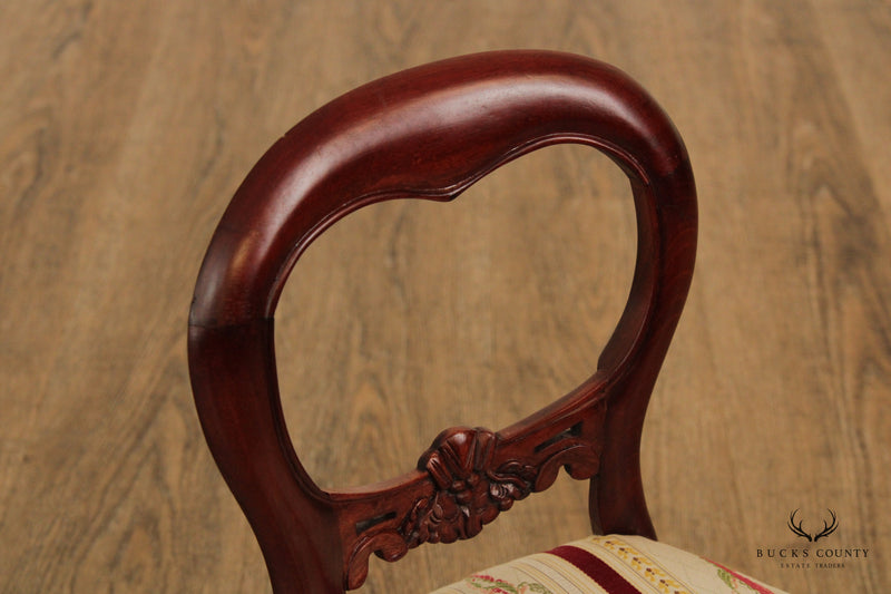 Victorian Style Balloon Back Mahogany Children's or Doll Parlor Chair