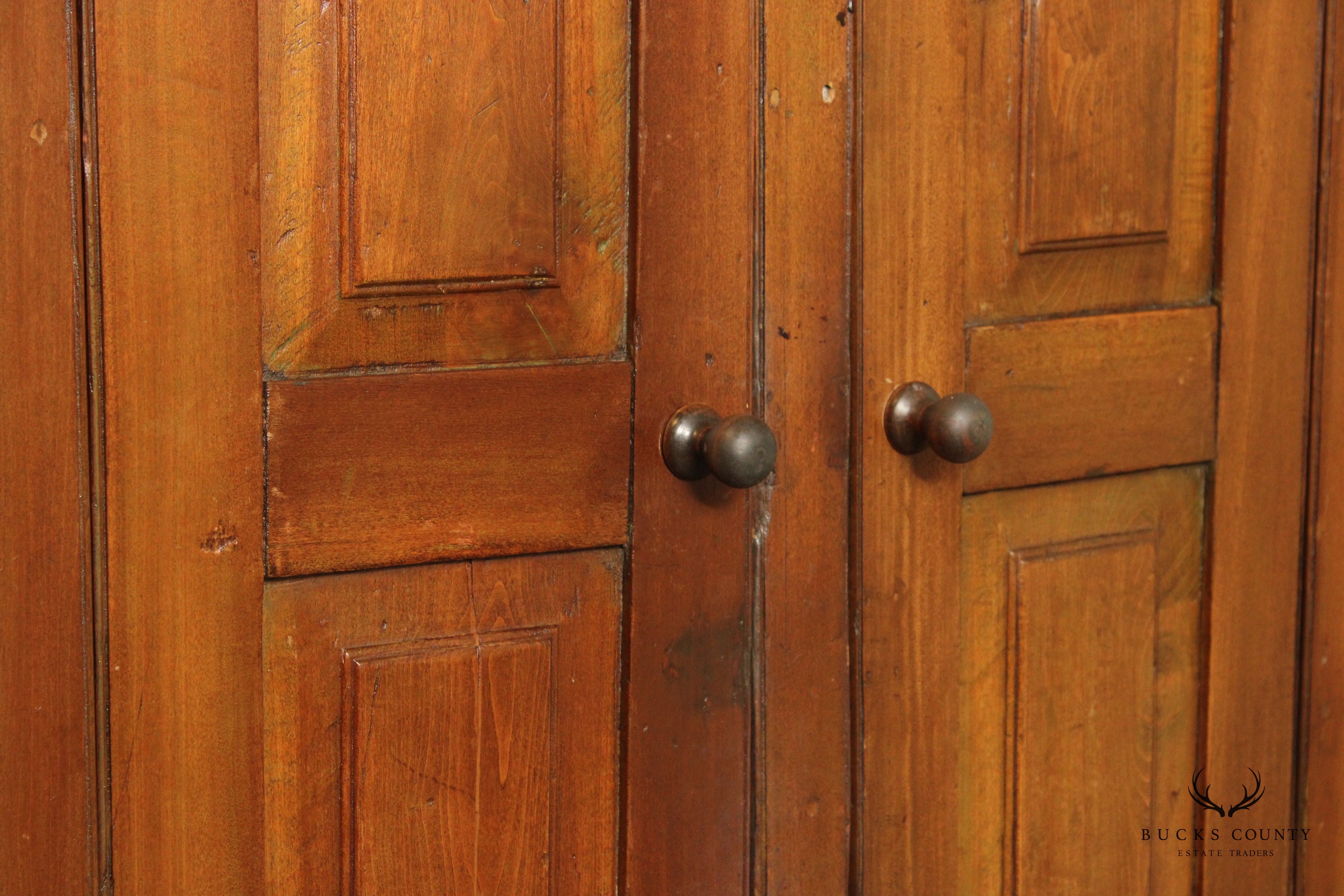 Antique 19th Century Pine Four Door Corner Cupboard