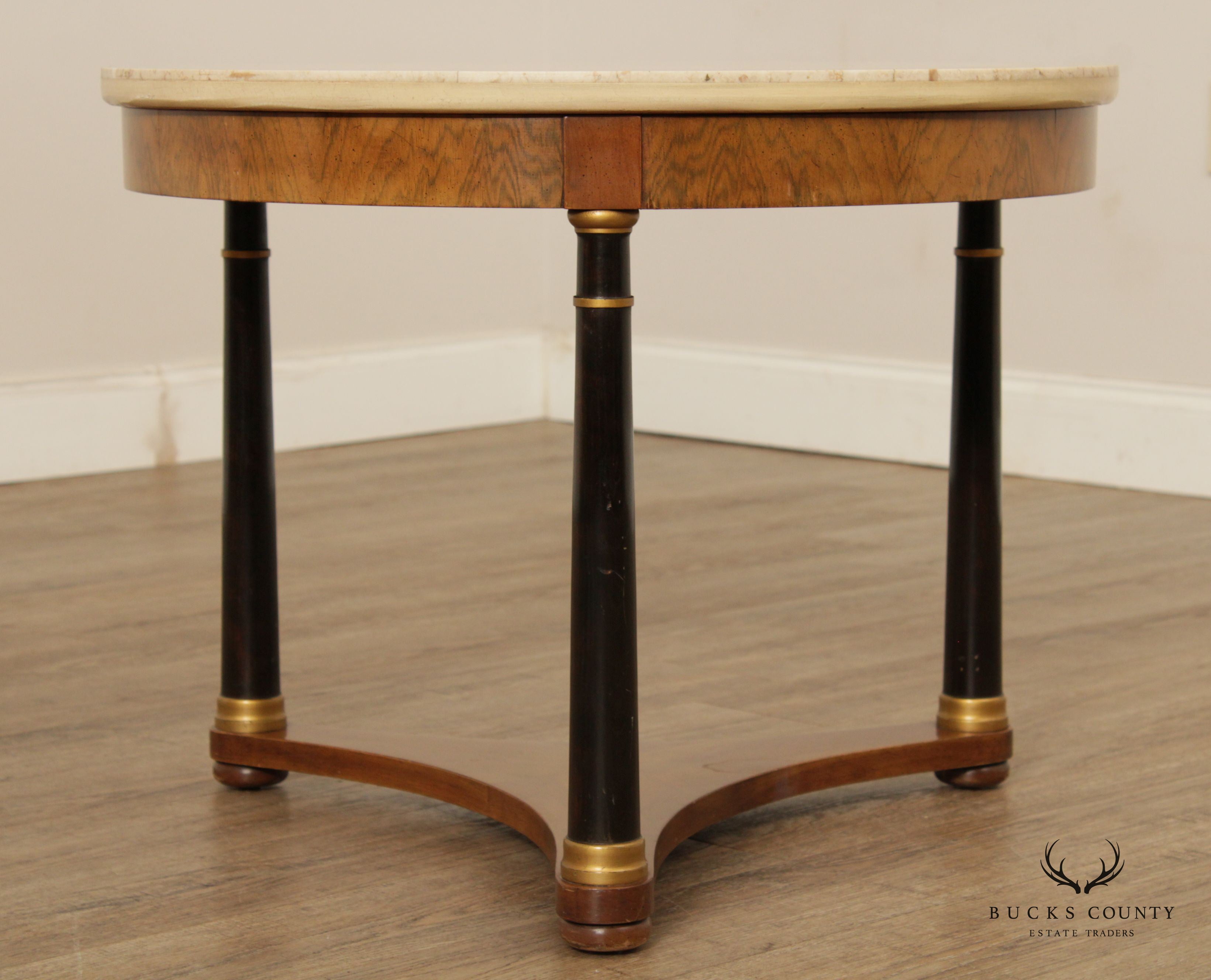 Fine Arts Furniture French Empire Style Round Marble Top Cocktail Table