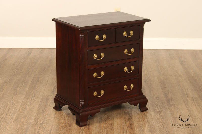 Stickley Chippendale Style Pair Mahogany Nightstands