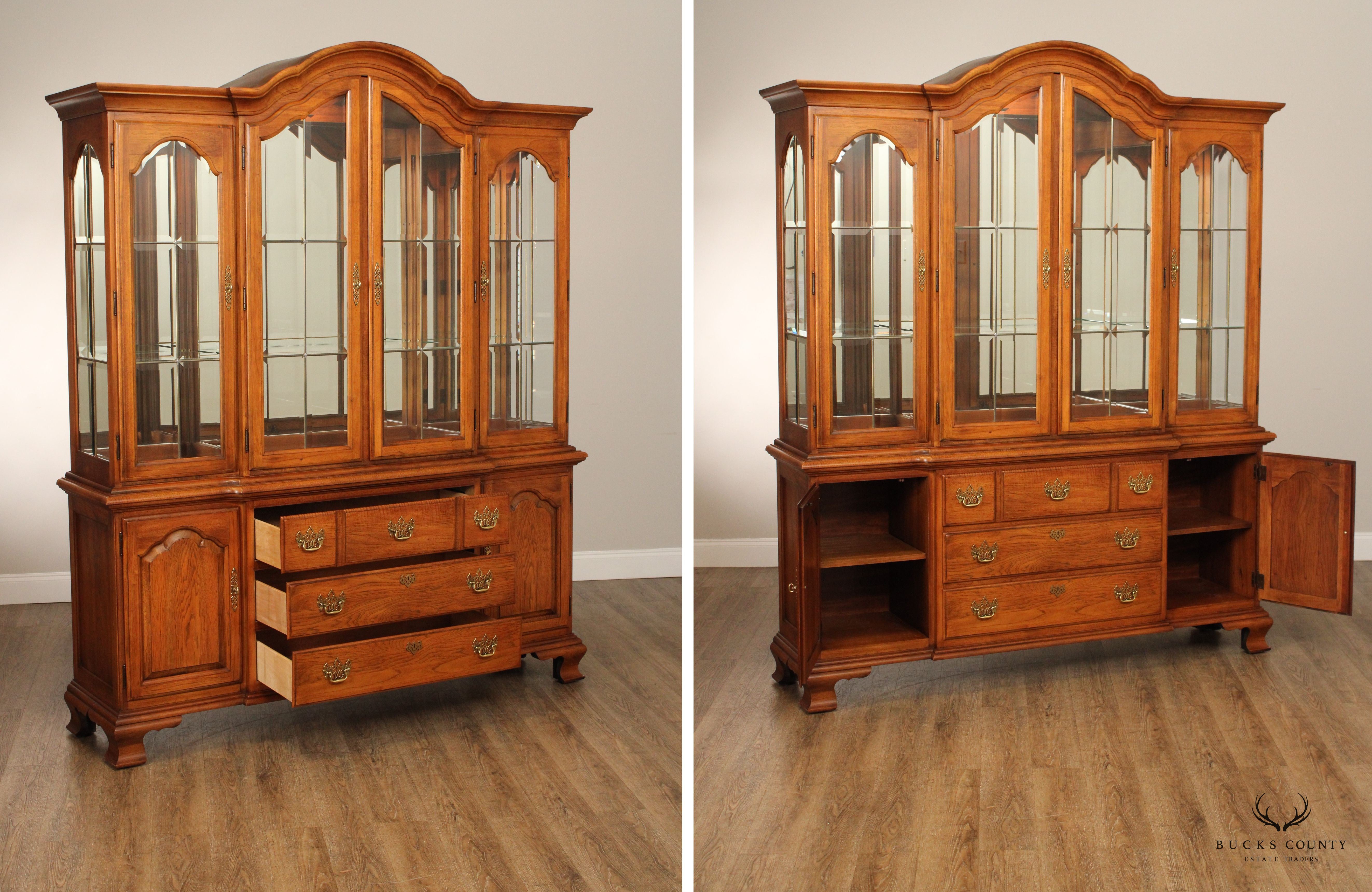 Thomasville Fisher Park Oak Vintage China Cabinet