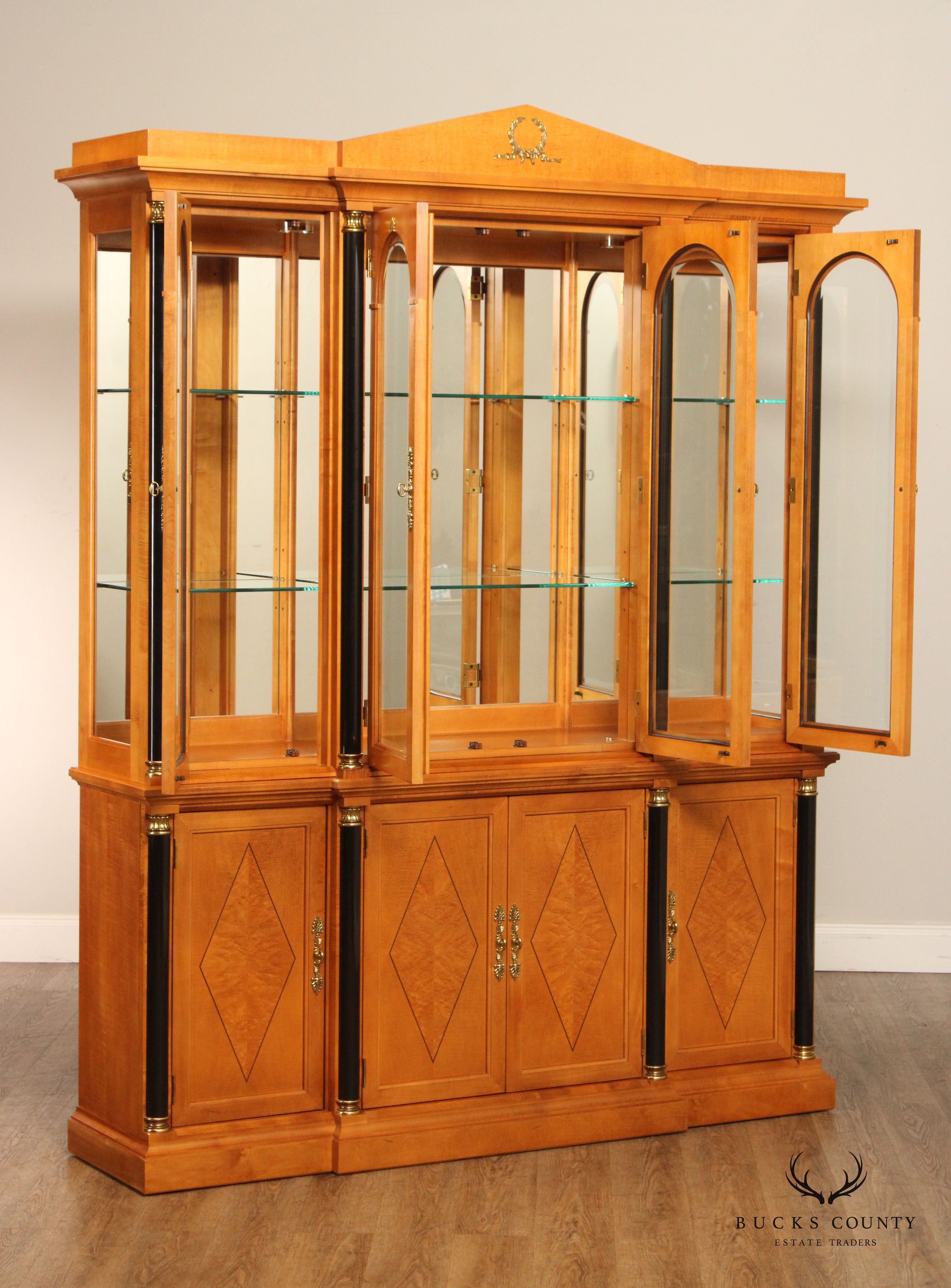 Thomasville Grand Classics Biedermeier Style Breakfront China Cabinet