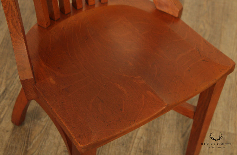 Vintage B.L. Marble Chair Co. Pair of Oak Bank of England Chairs