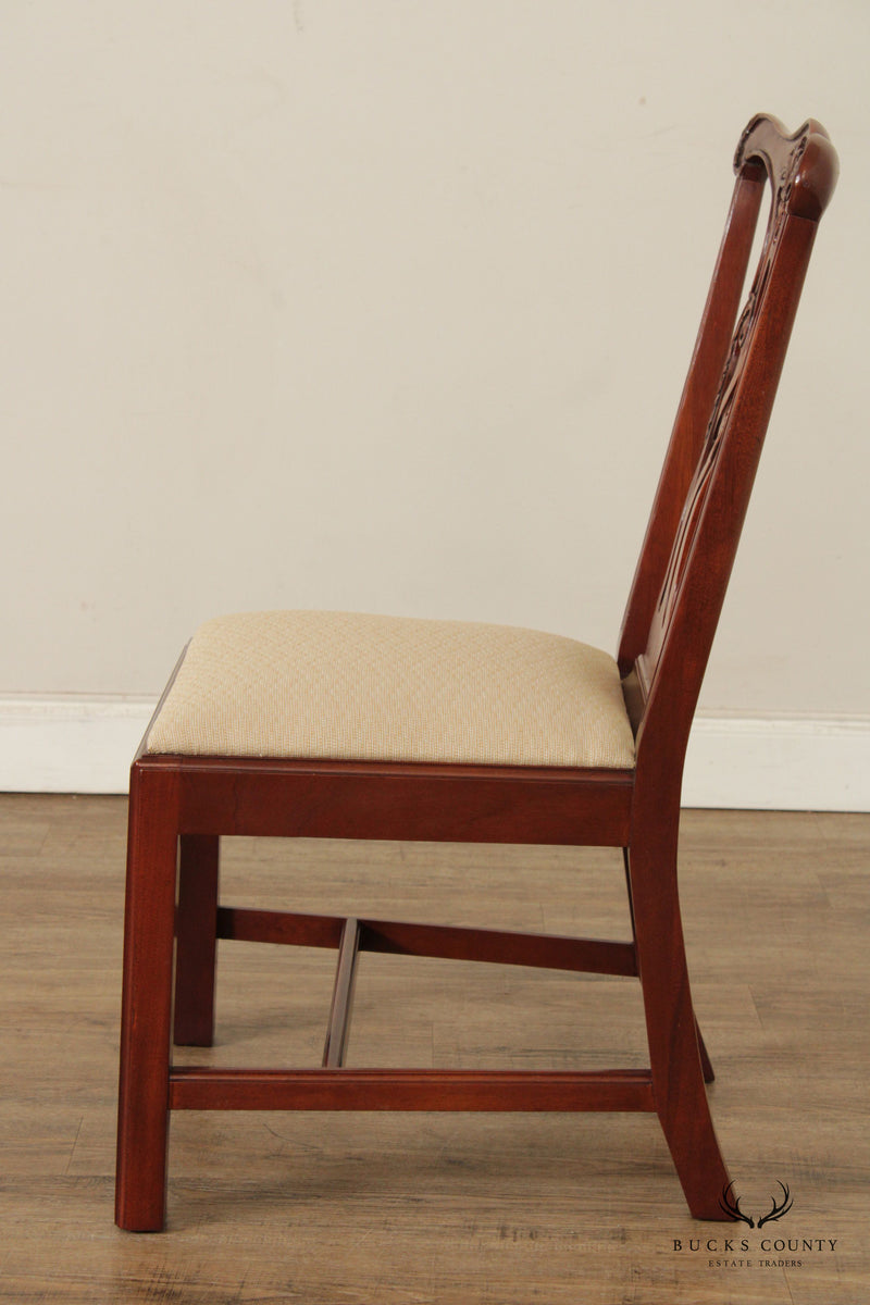 Craftique Chippendale Style Set of Eight Mahogany Dining Chairs