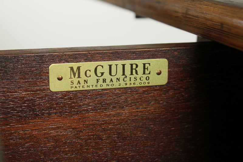 McGuire of Sanfrancisco Vintage Rattan Drop Leaf Bar Cart Server