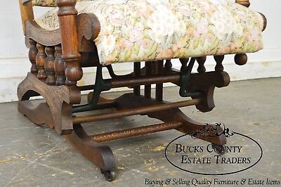 Antique 19th Century Victorian Oak Platform Rocker