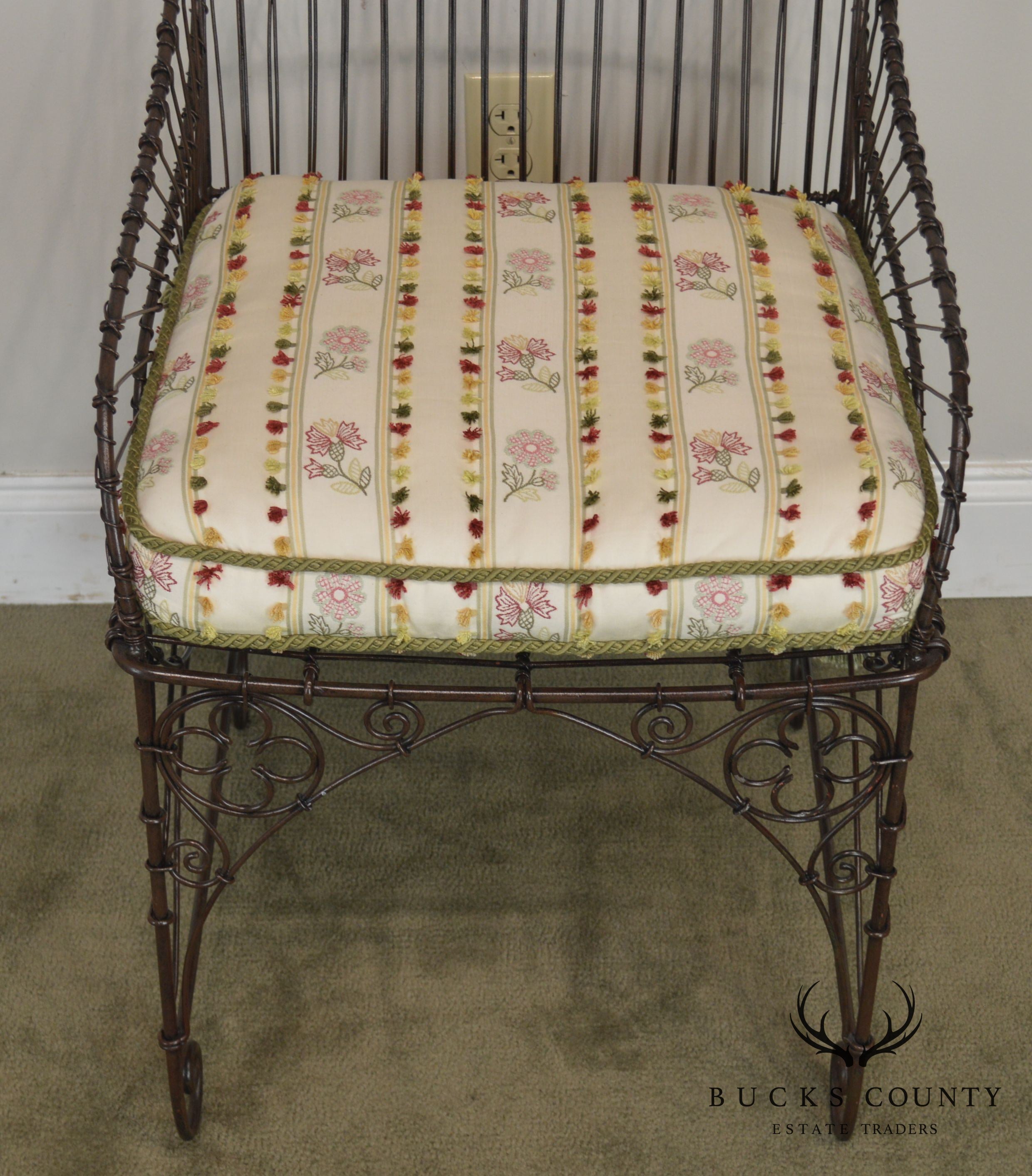 Palecek Victorian Style Metal Wire Armchair