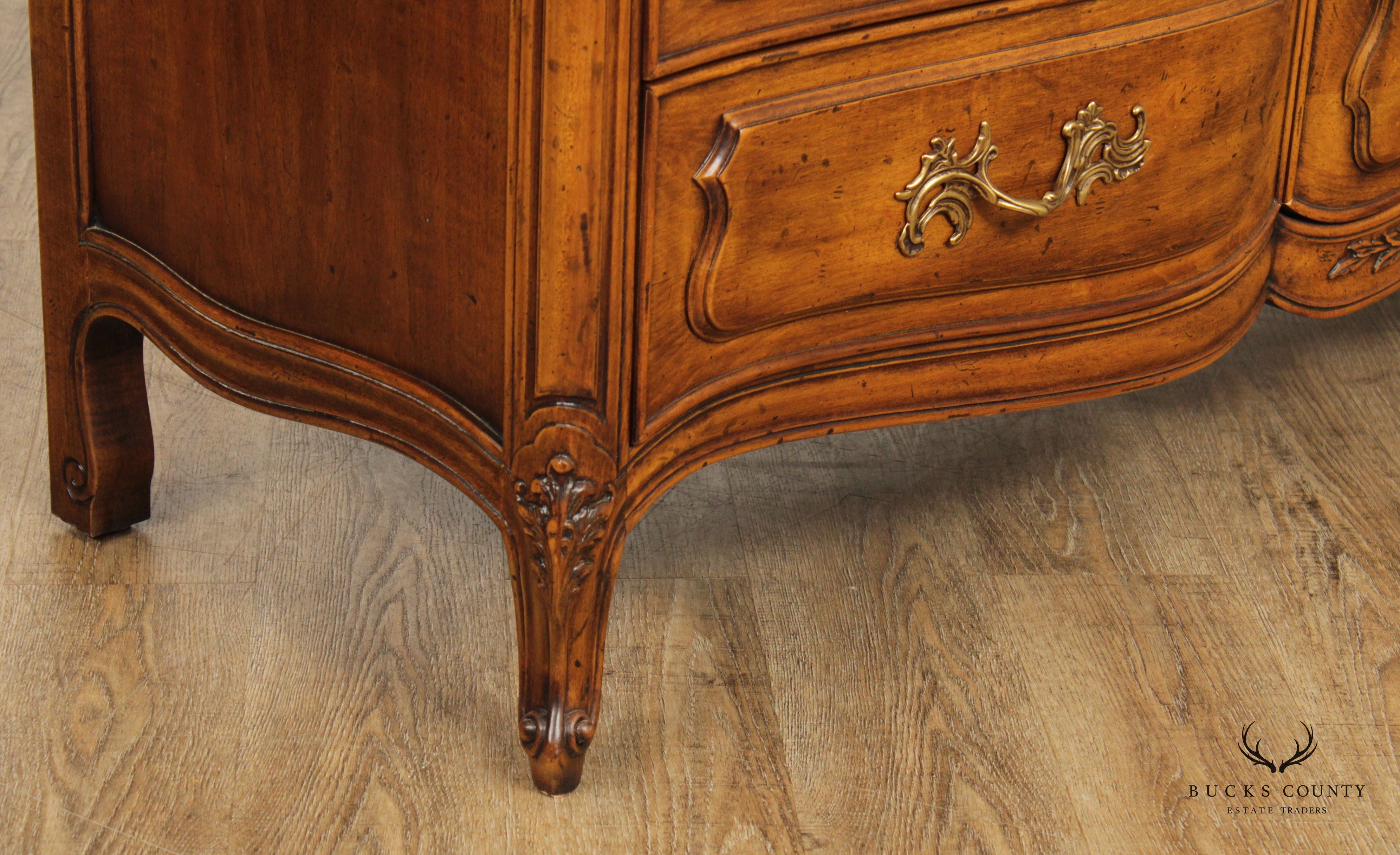 Henredon 'Villandry' French Provincial Style Walnut Triple Dresser