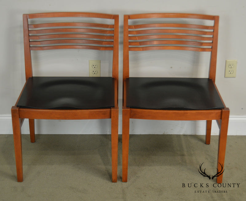 Knoll Studios Pair Ladderback Cherry Ricchio Side Chairs