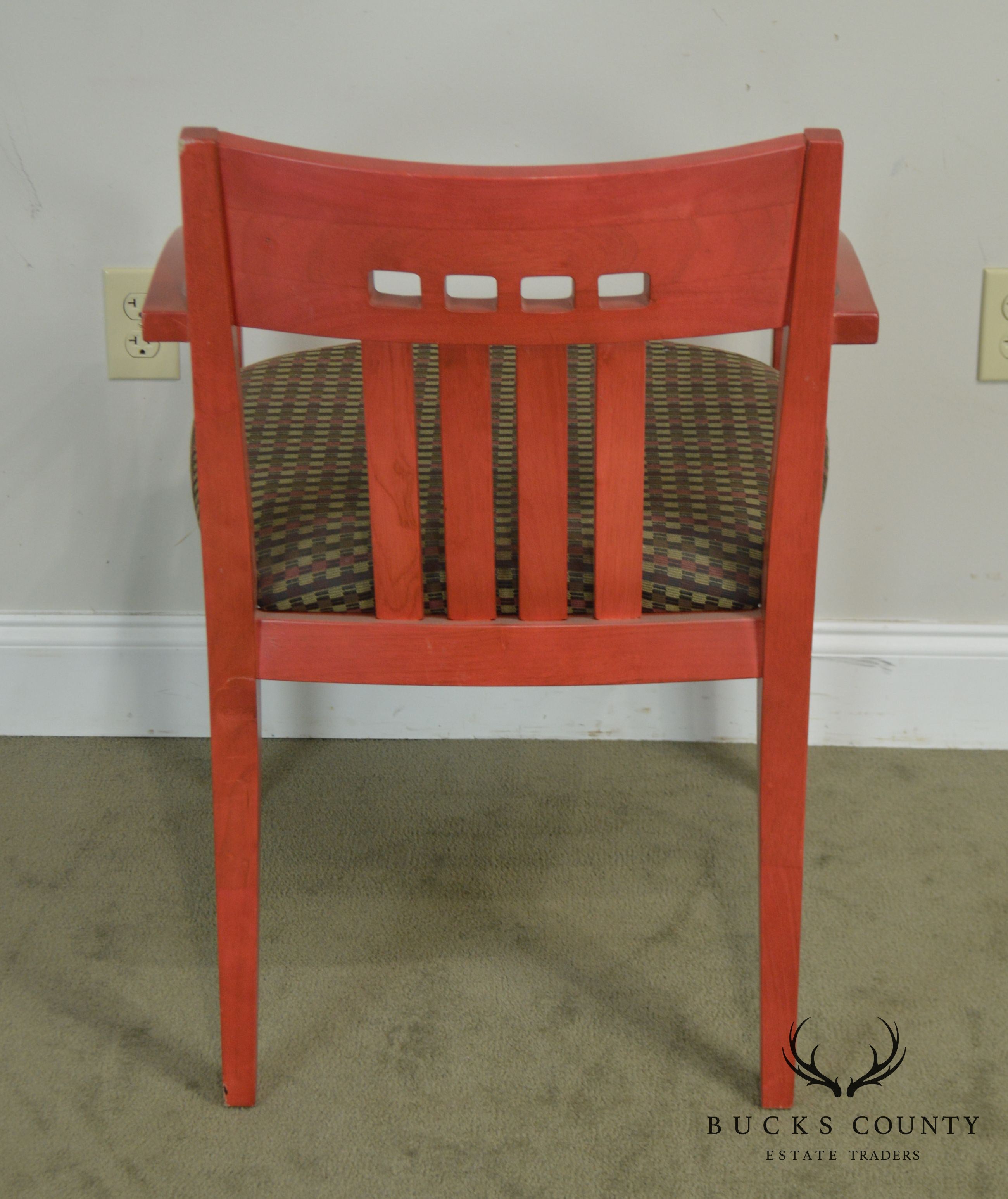 Knoll Upholstered Modern Design Red Armchair