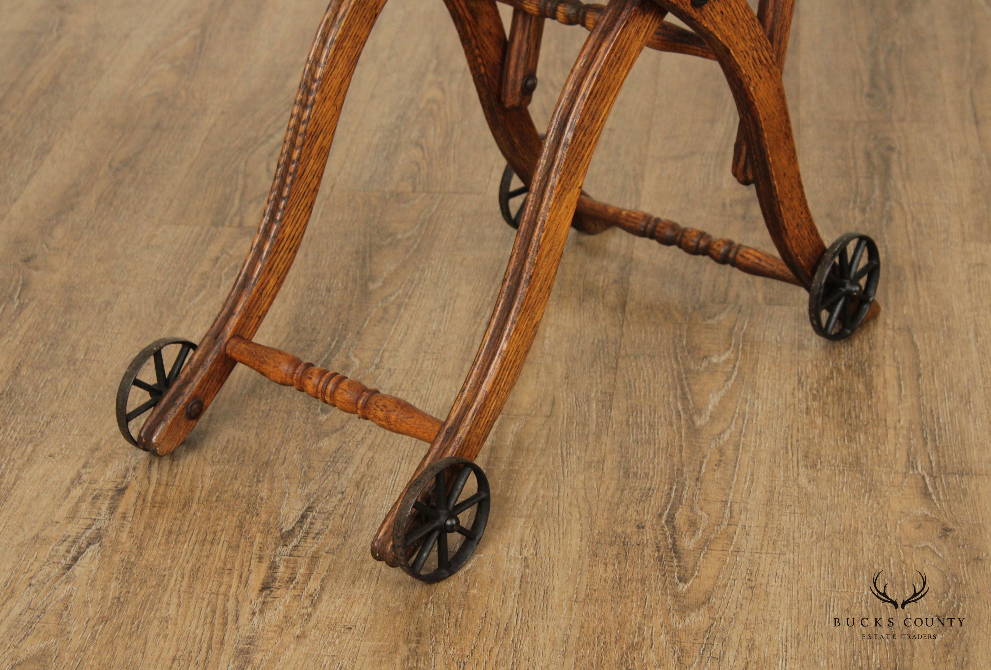 Antique Victorian Oak Combination High Chair