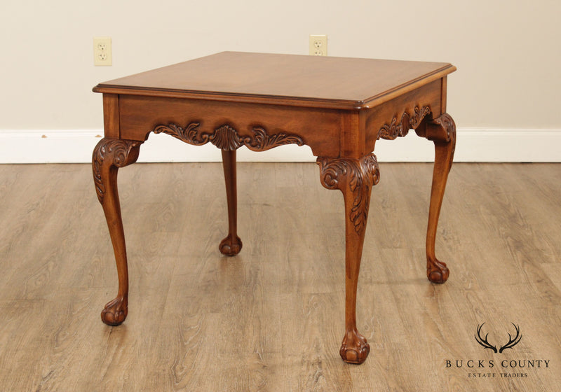 Drexel Heritage Chippendale Style Square Mahogany Ball & Claw Side Table