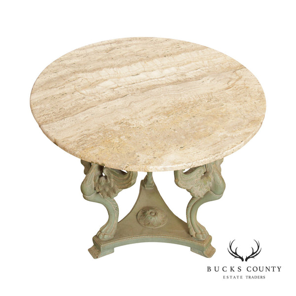 Renaissance Revival Style Marble Top Occasional Center Table