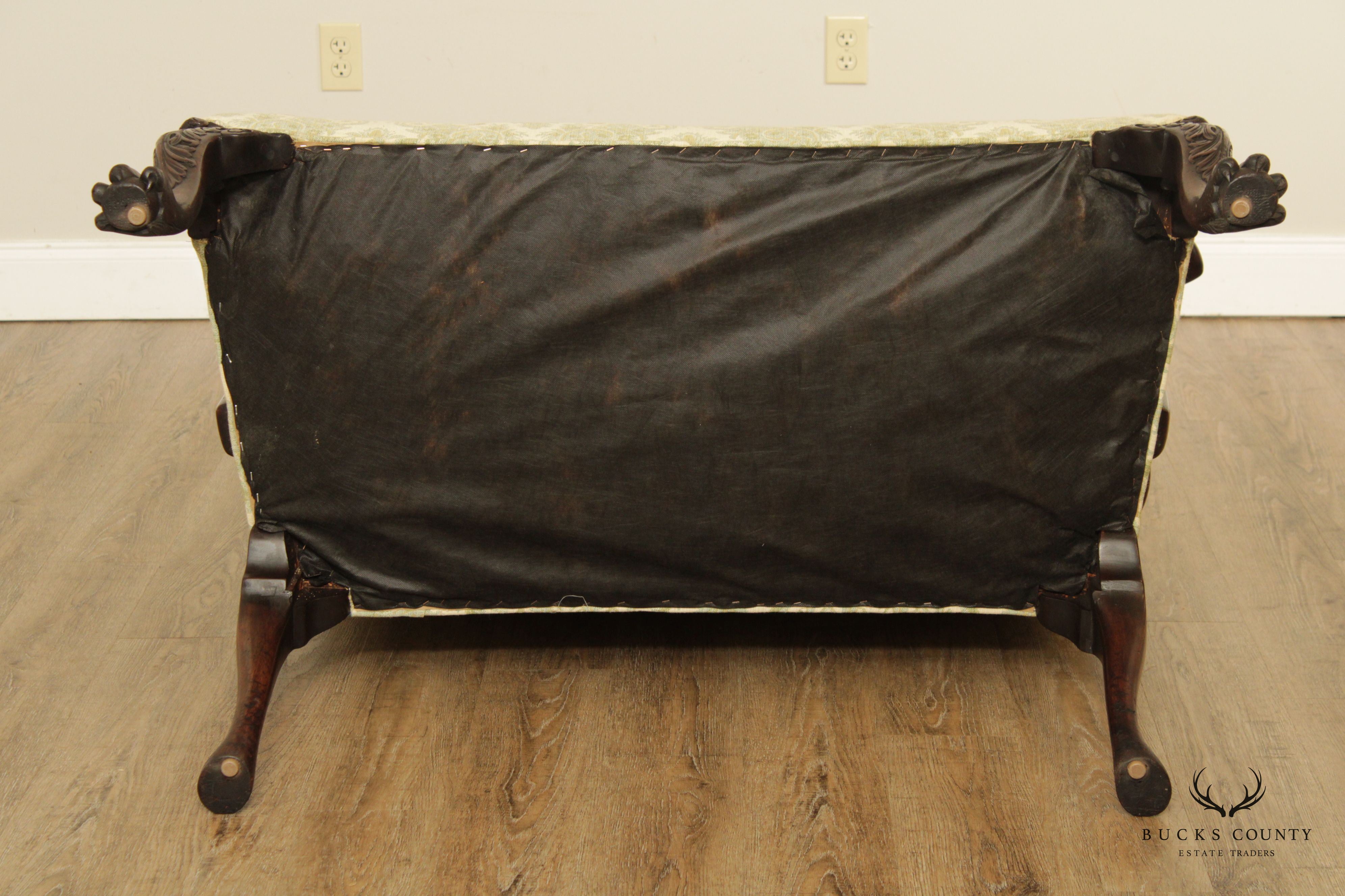 Antique Irish Georgian Style Mahogany Settee